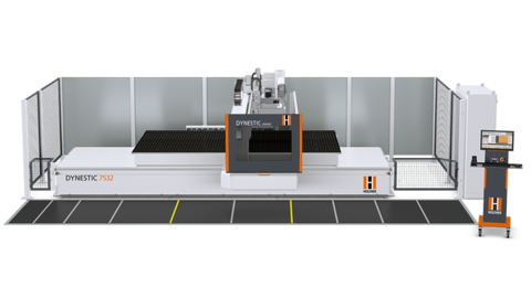CNC de grúa-puente para un mecanizado Nesting perfecto: la nueva DYNESTIC 7532 proporciona una gran capacidad de fabricación y piezas de trabajo de acabado preciso. Tecnología Nesting al más alto nivel: la nueva máquina CNC de puente-grúa de HOLZ-HER