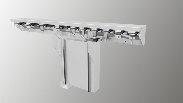 El cambiador de herramientas linear estándar está bien equipado, gracias a sus 14 posiciones de herramienta. El cambiador de herramientas linear estándar está bien equipado, gracias a sus 14 posiciones de herramienta.
