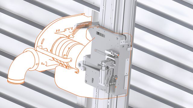 Unidad de sierra que incluye bloqueo neumático para corte horizontal